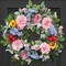 24 Inch Summer Wreaths for Front Door, Spring Summer Door Wreaths, Floral Flowers Wreath with Pink Peony,Rose,Blue Hydrangea,Sunflower,Large Wreaths for Spring Summer Outdoor Home Decor